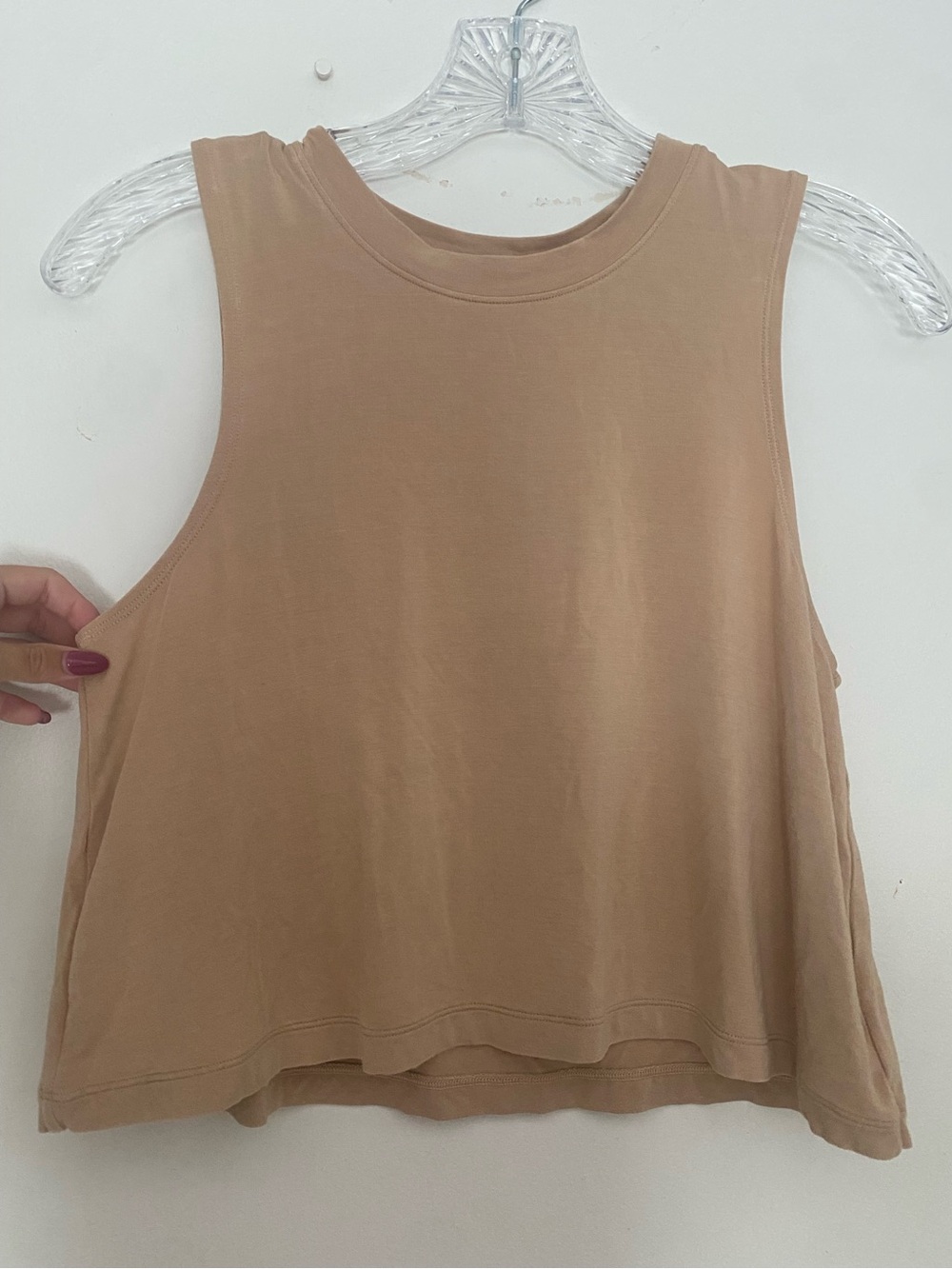 Carbon 38 Sleeveless Crop Tank Top - Beige